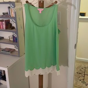 Green scalloped Lilly pulitzer tank